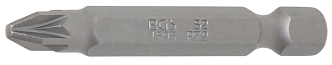 Behajtófej | Hossz 50 mm | Külső hatszögletű 6,3 mm (1/4") | Csillag PZ2