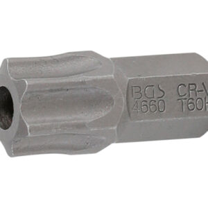 Behajtófej | Külső hatszögletű 10 mm (3/8") | T-profil (Torx) T60 furattal