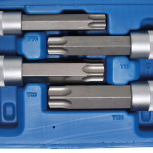Behajtófej-készlet | 12,5 mm (1/2") | MAXI, T-profil (Torx) furattal | 4 darabos