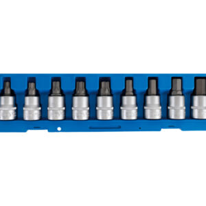Behajtófej-készlet | 20 mm (3/4") | Belső hatszögletű, T-profil (Torx) | 9 darabos