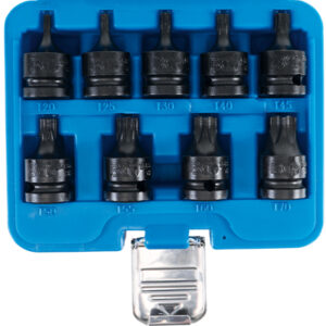 Levegős dugókulcskészlet | 12,5 mm (1/2") | T-profil (Torx) T20 - T70 | 9 darabos