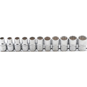 Dugókulcskészlet, tizenkétszögletű | 12,5 mm (1/2") | 10 - 21 mm | 11 darabos