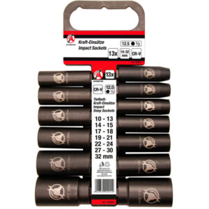 Levegős dugókulcskészlet | 12,5 mm (1/2") | 10 - 32 mm | 13 darabos