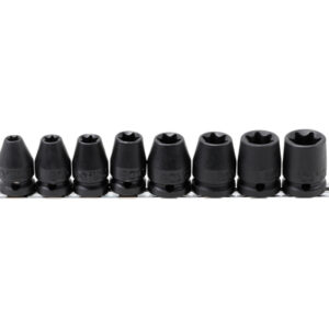 Levegős dugókulcskészlet, E-profil | 12,5 mm (1/2") | E10 - E24 | 8 darabos